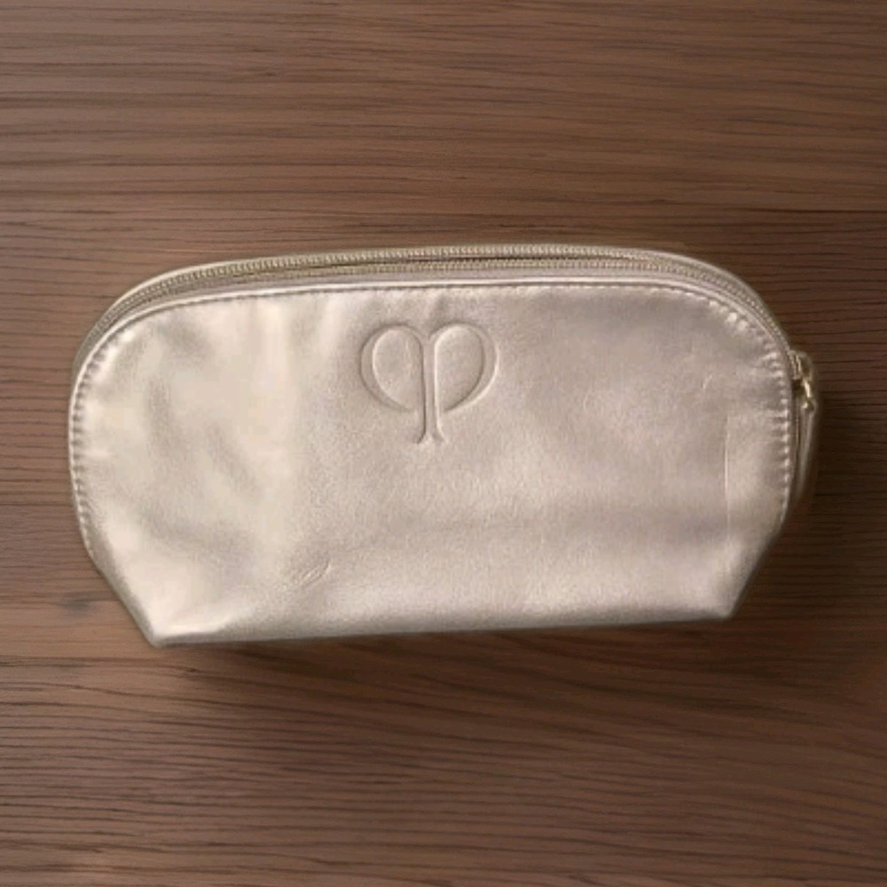 Clé de Peau Silver OS Pouch Makeup Cosmetic Bag Travel Luxury Case Metallic